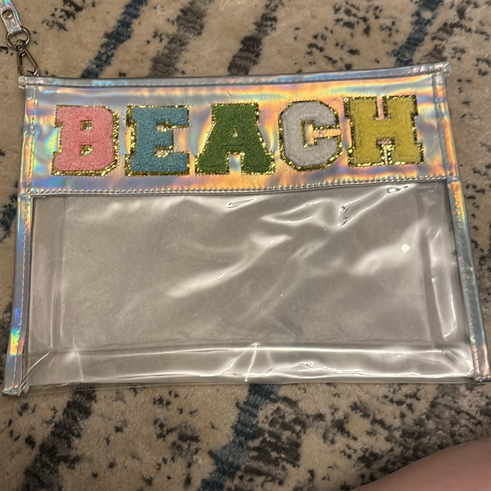 Clear Beach Zipper Bag -New!